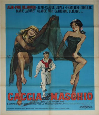 Arnaldo  Putzu - Manifesto cinema due fogli ''Caccia al maschio'', 1964