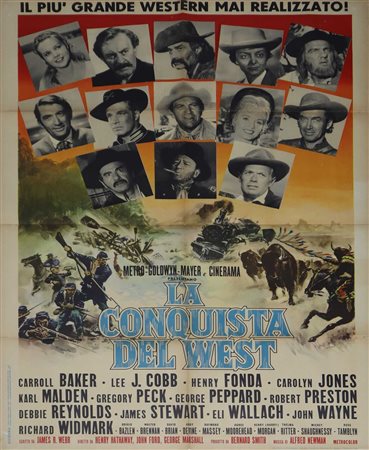Averardo Ciriello - Manifesto cinema due fogli ''La conquista del West'', 1964