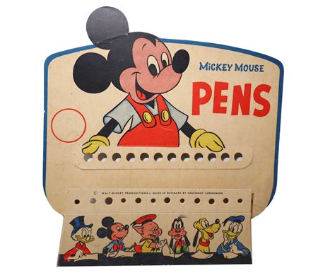 Espositore in cartone "Mickey Mouse pens", 1950s