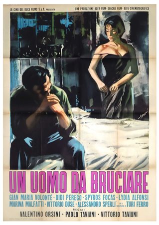 Manifesto cinema due fogli ''Un uomo da bruciare'', 1962