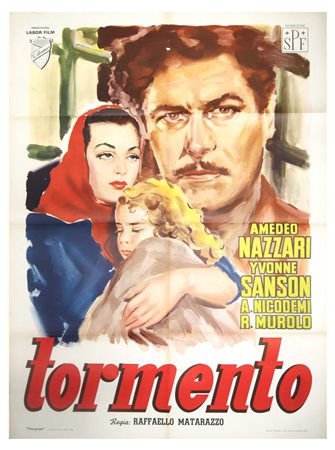 Manifesto cinema due fogli ''Tormento'', 1953