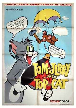 Manifesto cinema due  fogli ''Tom e Jerry top cat'', 1967