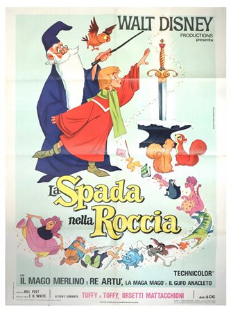 Manifesto cinema due fogli ''La spada nella roccia'', 1973