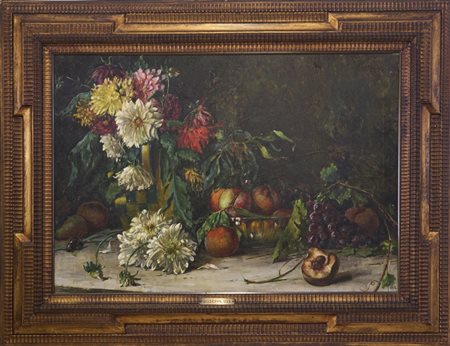 Giuseppe Uva, Napoli 1874 - 1937, Natura morta con Frutta