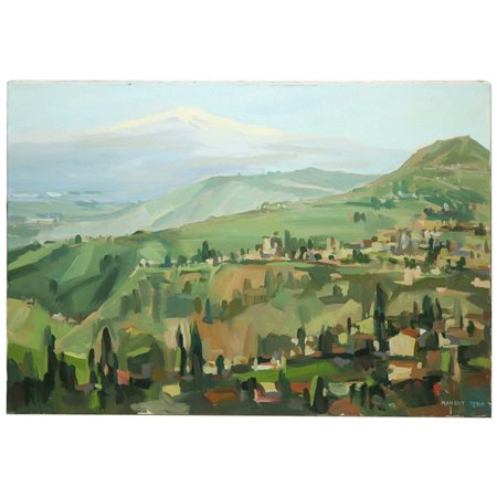 Timur Mambet - Paesaggio di Taormina con Etna, 2006