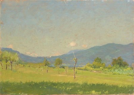 Giorgio Belloni "Ricordo di Montagnola" dicembre 1919
olio su tavola (cm 25,5x36