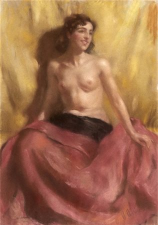 Ambrogio A. Alciati "Ritratto femminile" 
pastelli colorati su carta (cm 63x42)