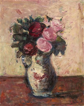 Arturo Tosi "Vaso con fiori" 
olio su compensato (cm 52x41,5)
firmato in basso a