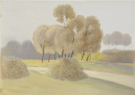 Sexto Canegallo "Paesaggio con alberi" 
olio su tela (cm 45x65)
firmato al retro