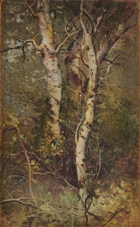 Giuseppe De Nittis "Betulle, Bois de Boulogne" 
olio su tavoletta (cm 29x19)
fir