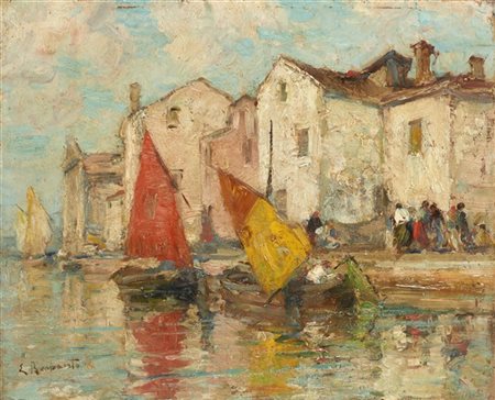 Eugenio Bonivento Coppia di scorci di "Chioggia"olio su compensato (cm 20x25)
fi