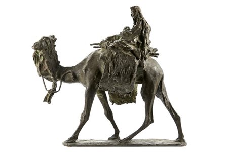 Ernesto Bazzaro "Maternità beduina" 
scultura in bronzo (cm 55x50)
firmata alla