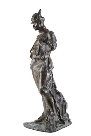 Oreste Labò "Cesare Battisti in divisa da Alpino" 
scultura in bronzo (h cm 48)