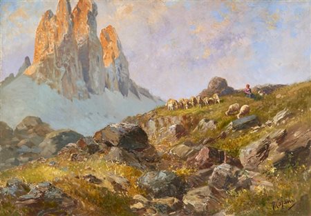 Vittorio Cajani "Le tre punte di Lavaredo" 
olio su compensato (cm 70x99)
firmat