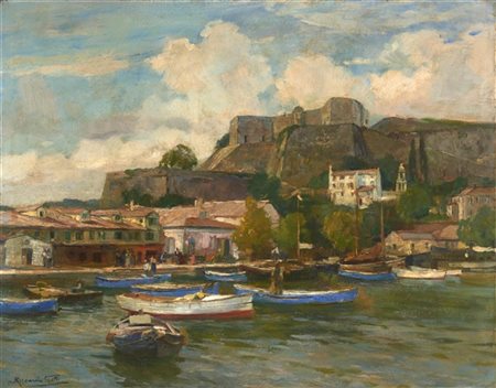 Riccardo Galli "Porto Venere" 
olio su compensato (cm 73x93)
firmato in basso a