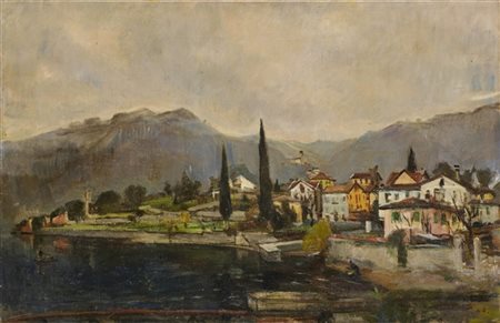 Donato Frisia "Dall'Isola Comacina" 1948
olio su tela (cm 65x100)
firmato e data