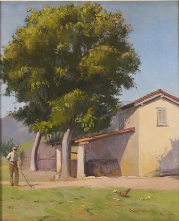 Marius Ledda "Il noce" 
olio su tela (cm 65x54)
firmato in basso a destra
in cor