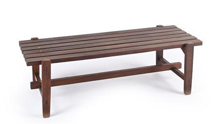 Panchina in legno Anni '60 cm 38x46x124