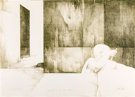 Pedro Cano (1944) Giocando nella casa vuota 1982 Litografia cm 50x70 Firma,...