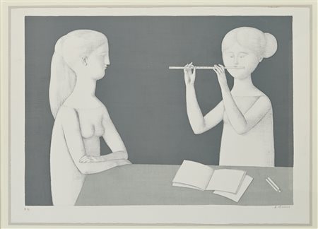 Antonio Bueno (Berlino 1918-Fiesole 1984) Bianco e nero Litografia cm 50x70 -...
