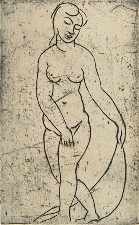 André Derain (attribuito a) (Chatou 1880-Garches 1954) Piccolo nudo Incisione...