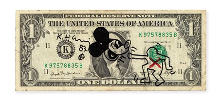 Keith Haring (Reading 1958-New York 1990) One Dollar 1983 Pennarelli su...