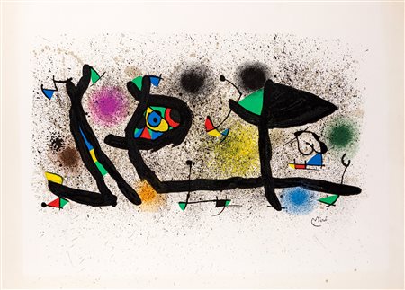 Joan Mirò (Barcellona 1893-Palma di Maiorca 1983) Senza titolo Serigrafia cm...