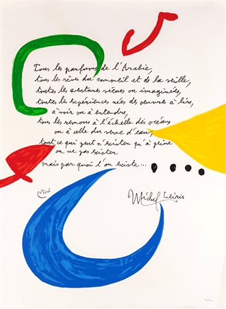 Joan Mirò (Barcellona 1893-Palma di Maiorca 1983) Senza titolo Litografia cm...