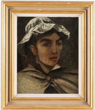 Pittore francese di inizio XX secolo. Ritratto di infermiera. 