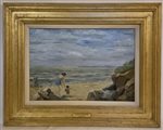 Henri Charles Manguin (Parigi, 1874 – Saint-Tropez, 1949). Donna con bambino sulla spiaggia.