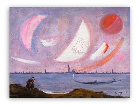 TRENTO LONGARETTI (1916-2017) - La grande luna bianca a Venezia, 1985 
