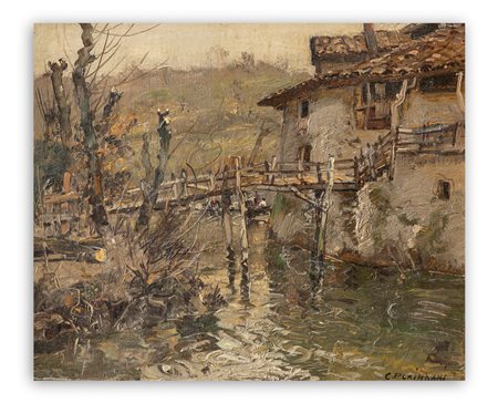 CARLO PERINDANI (1899-1986) - Il fiume Lambro a Merone