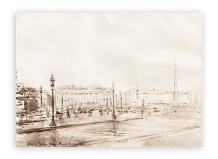 ATTILIO MELO (1917-2012) - Parigi. Place de la concorde