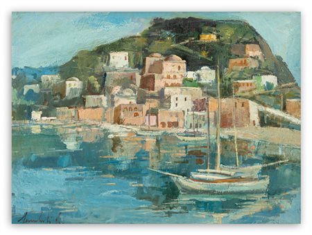 LAMBERTO LAMBERTI (1925-2003) - Ischia. Piccolo golfo, 1968