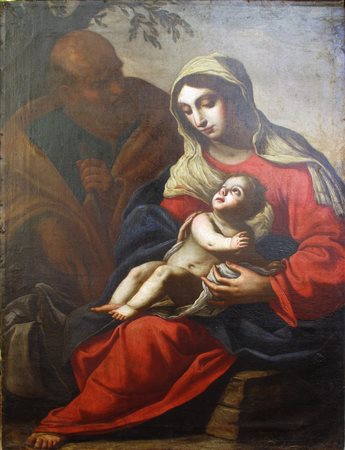 Pittore del XVII/XVIII secolo Sacra Famiglia Olio su tela 122x90 cm