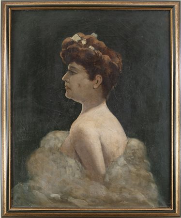 Anonimo XIX-XX sec. Ritratto femminile Olio su tela 80.5x65 cm