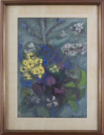Anna Coccoli (Brescia 1929-San Paolo 2014) Fiori Olio su tela 49x33.5 cm