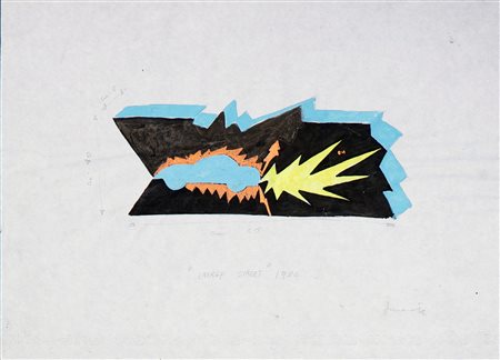 Dino Innocente (Verona 1948) Energy street Tecnica mista su carta 21x29.5 cm