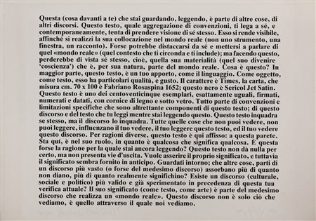 Joseph Kosuth (Toledo 1945) Senza titolo Litografia su carta 70x100 cm