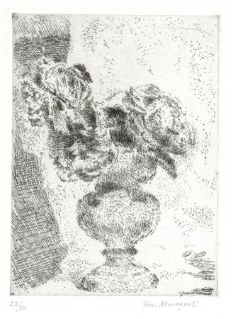 Giovanni Romagnoli (Faenza 1893 – Bologna 1976), "Rose nel vaso", 1968.
