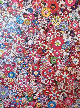 Takashi Murakami ”Skulls & Flowers Pink”