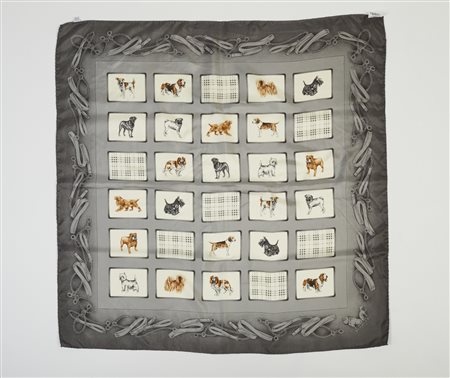 BURBERRY - Foulard con stampa di cani.