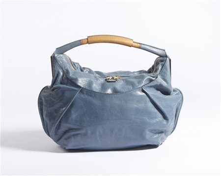 CHLOE' - Borsa di pelle color azzurro.