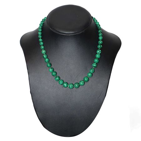 Collana in malachite con susta in oro 18 kt