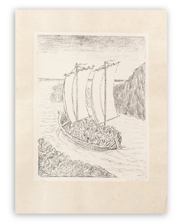 GIORGIO DE CHIRICO (1888-1978) - La barca misteriosa, 1973

