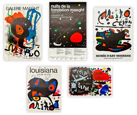 JOAN MIRÓ - Lotto unico composto da 5 manifesti