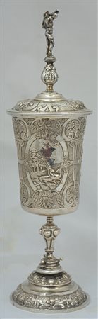 Coppa di presentazione in argento Germania, XVIII/XIX secolo 34 x 10 cm...