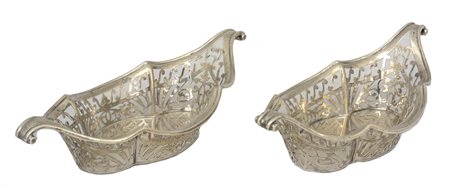 Coppia di cestini in argento 800 York, fine XVIII - inizio XIX secolo 5 x 20...