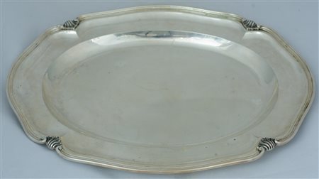 Broggi - Vassoio in argento 800 Italia, inizio XX secolo 31 x 40 cm Inciso e...