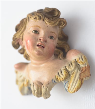 Putto alato da presepe Manifattura napoletana, XIX secolo 7 x 7 cm In...